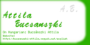 attila bucsanszki business card