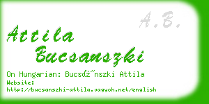 attila bucsanszki business card